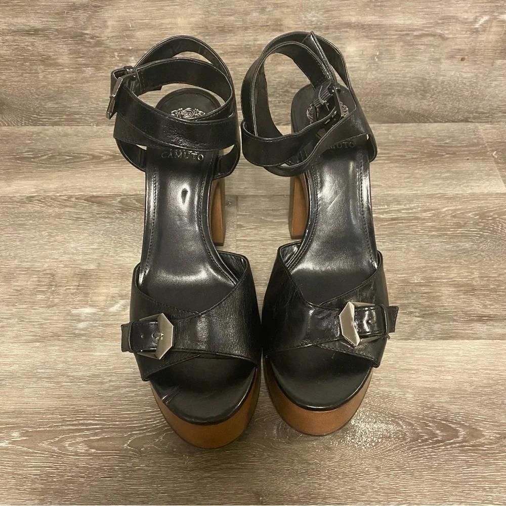 Vince Camuto | Rondea Sandal In Black Leather Size 11 NEW